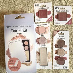 Billion Dollar Beauty Makeup Box/Mirror Starter Kit Bundle, Eyeshadow, & Blush